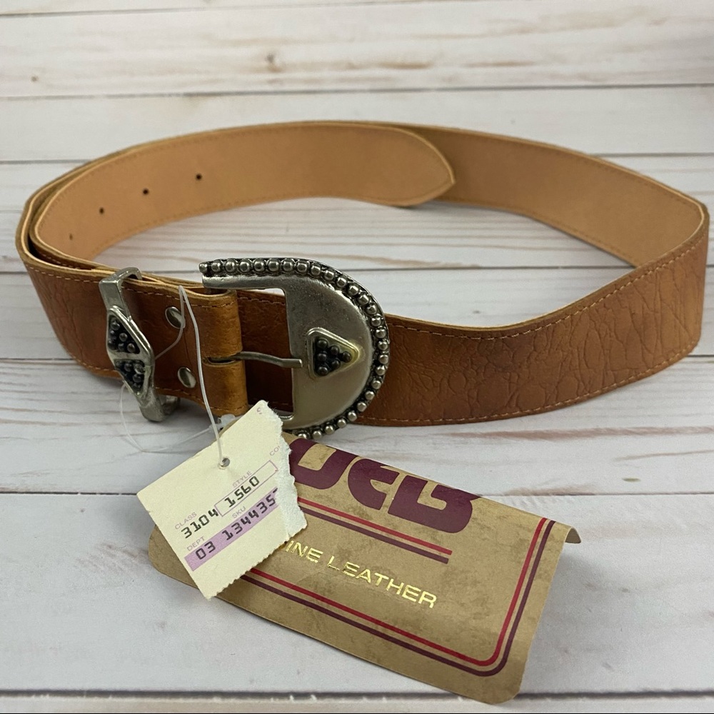 NWT Vintage DEB Fashion Leather Belt Boho 70s 80s sz M/L